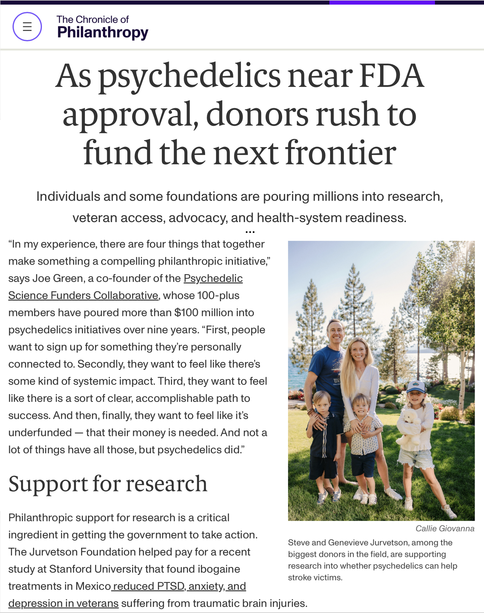 PSFC Philanthropy Article